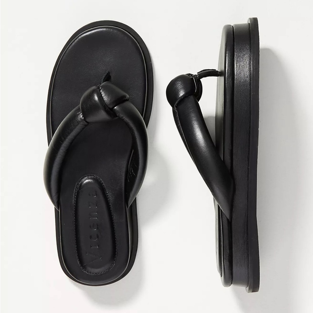 Vicenza Leather Puffy Platform Flip-Flop Sandals